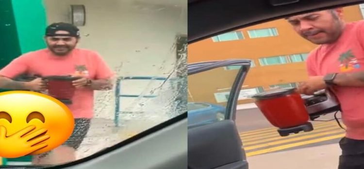 Joven acude a oficinas de la CFE a licuar la salsa para terminar de cocinar Joven acude a oficinas de la CFE a licuar la salsa para terminar de cocinar
