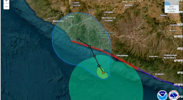 Tormenta «John» cambia de trayectoria y amenaza la costa del Pacífico