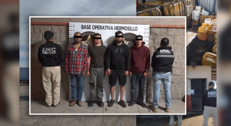 Desmantelan red de huachicoleo en Sonora: Cuatro detenidos y miles de litros de diésel asegurados