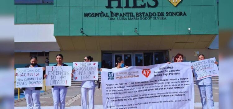 Empleados de salud en Sonora continúan trabajando bajo protesta